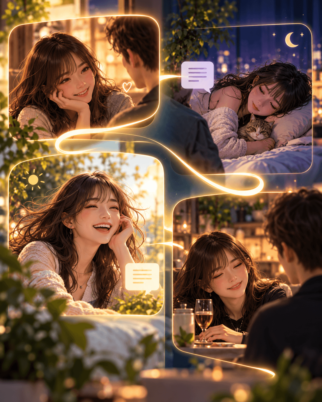AI companion relationship continuing across different conversations and moments